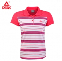 匹克PEAK女款网络专供款夏季时尚条纹透气运动短袖T恤F612388